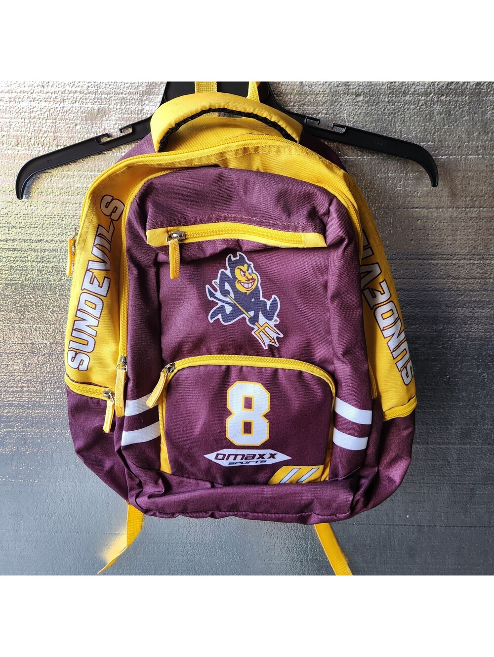 Arizona State Sun Devils Backpack Dmaxxx Sports ASU Maroon Yellow Sparky #8 Bag